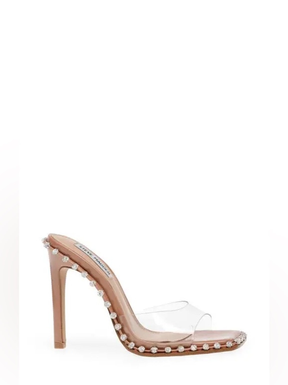 Steve Madden ZYLEE Clear Sandal with Crystal Accents